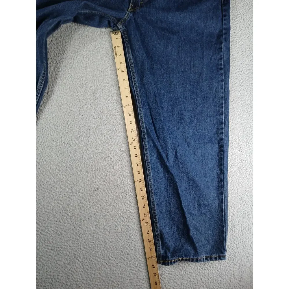 Levis 502 Jeans Mens W48 L30 Blue Denim Straight Leg Cotton Big & Tall
